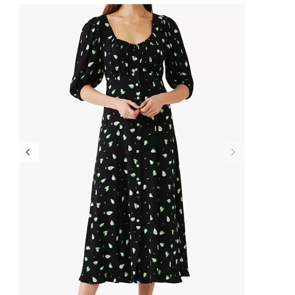 Ghost Alice Pear Print Midi Dress